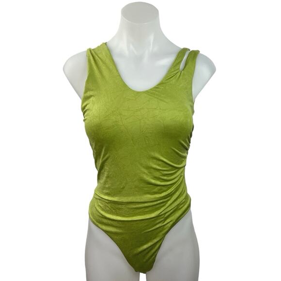 Shein Women's Green Scoop Neck Sleeveless Stretchable One Piece Bodysuit Size 6 - Picture 1 of 4
